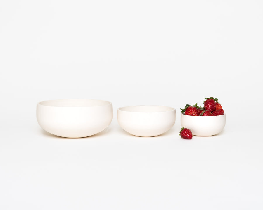 Trio of Porcelain Bowls - Cream