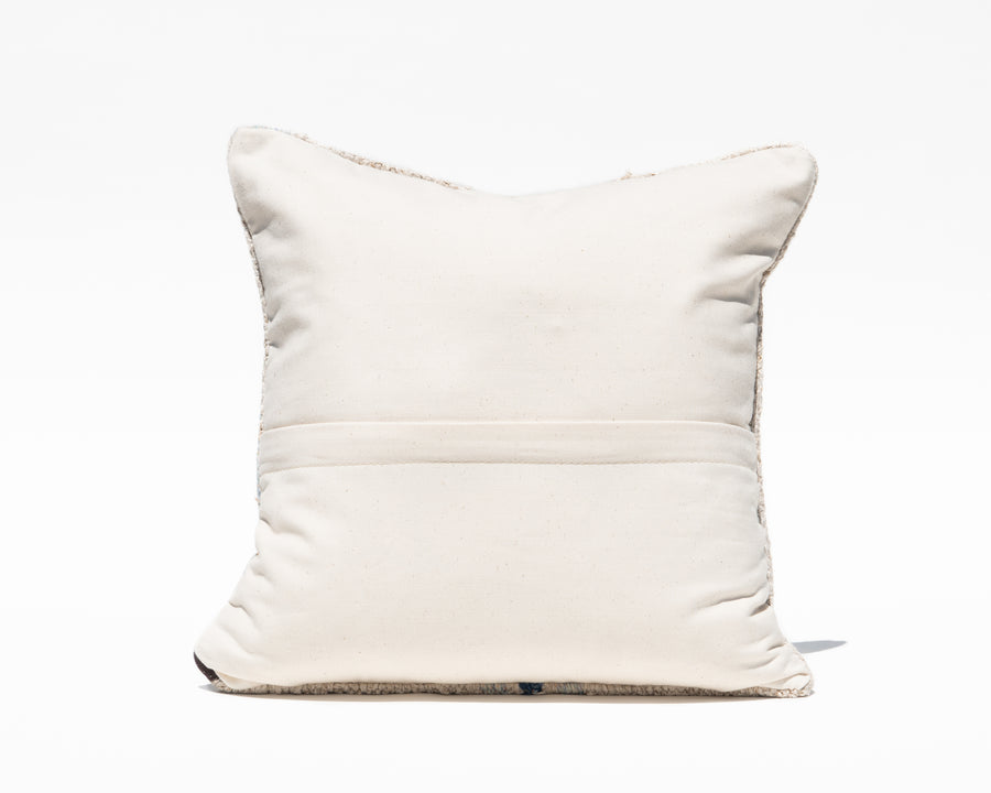Blue Stripe Turkish Natural Hemp Pillow Cover
