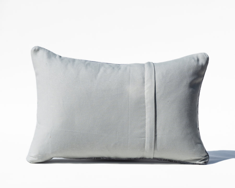 Woven Blue Turkish Lumbar Pillow Cover