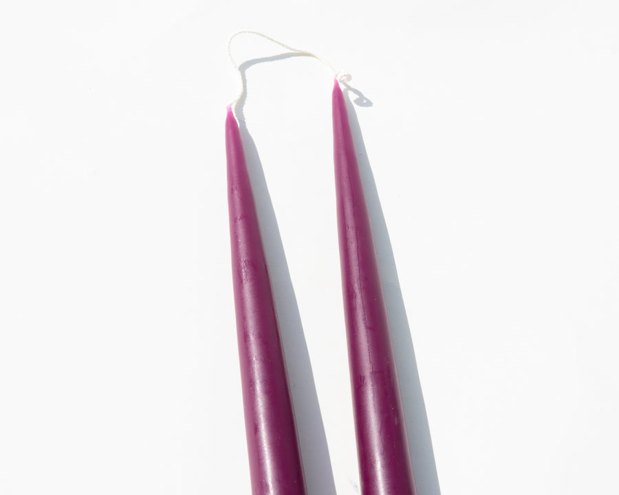 Hand-Dipped Taper Candles - Burgundy