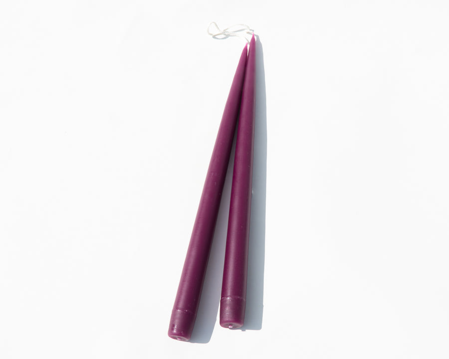 Hand-Dipped Taper Candles - Burgundy