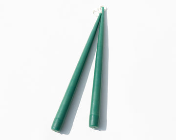 Hand-Dipped Taper Candles - Forest Green