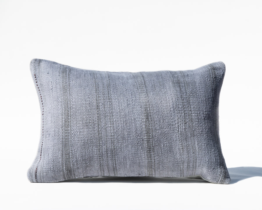 Woven Blue Turkish Lumbar Pillow Cover