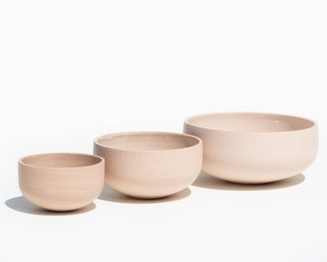 Trio of Porcelain Bowls - Blush