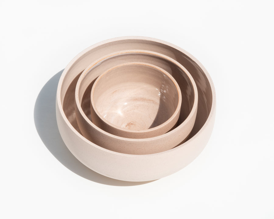 Trio of Porcelain Bowls - Blush