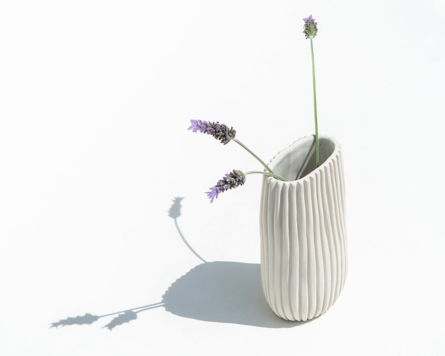 Narrow Oval Porcelain Vase