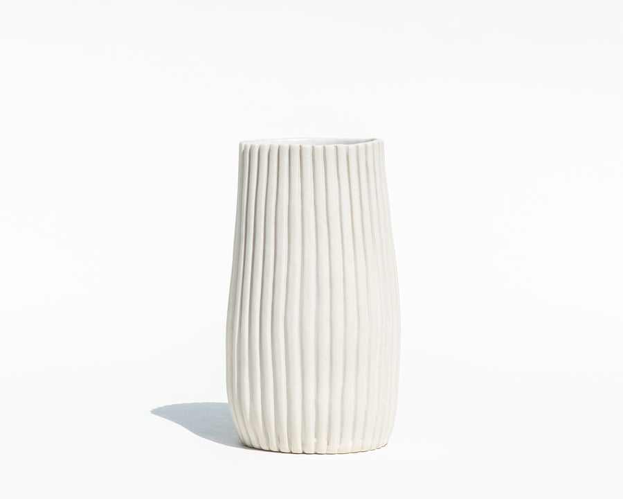 Wide Oval Porcelain Vase